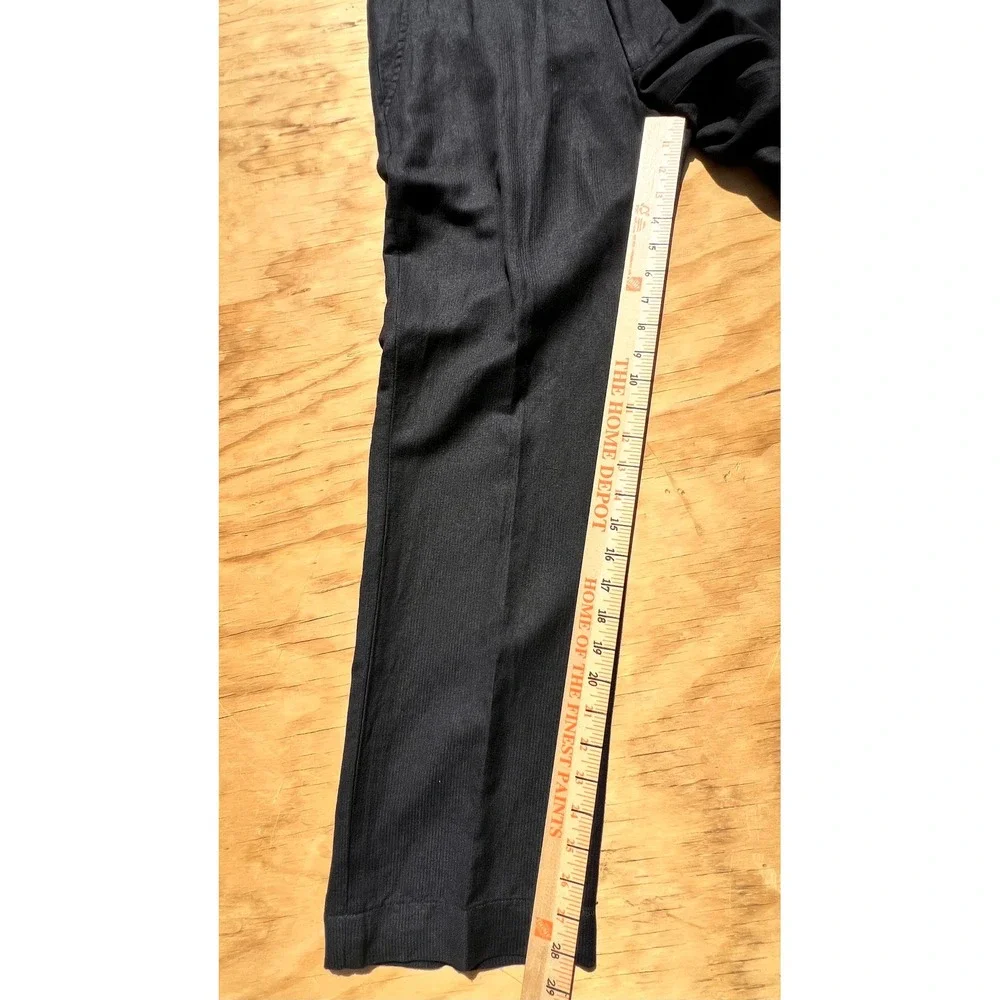 Alfani Mens Black Linen Blend Dress Pants Flat Front Straight Leg 30x30